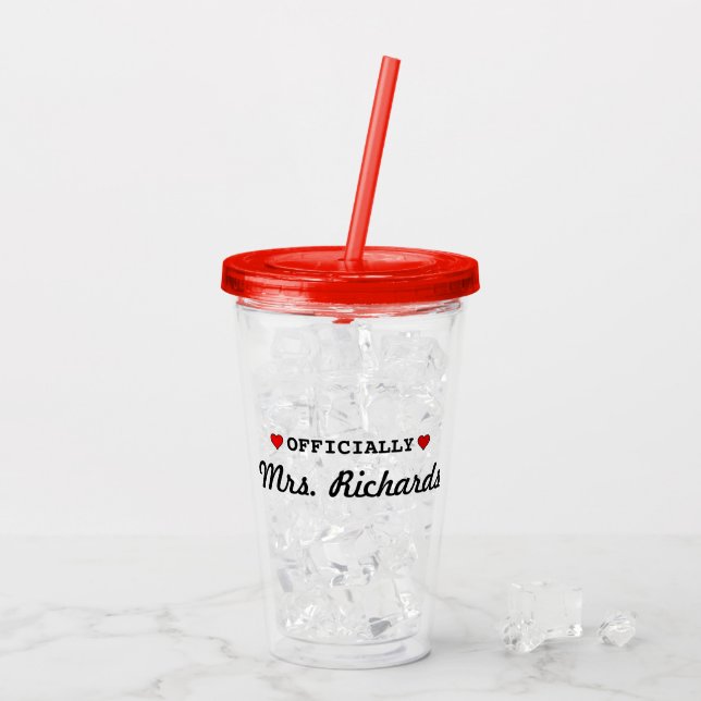 Vaso Acrílico Boda de novia personalizada (Reverso (hielo))