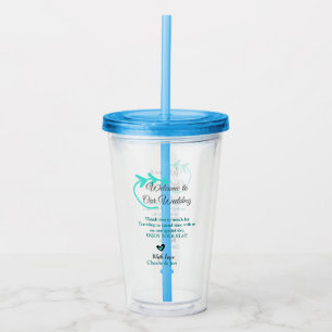 Vaso Acrílico Boda Destino celebración de viaje bienvenido