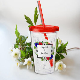 Vaso Acrílico Boda Patriótico Panda Anemone