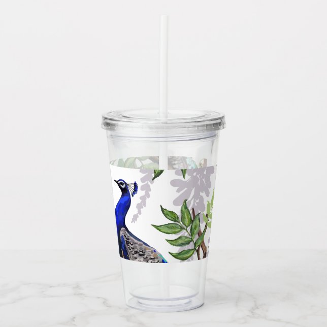 Vaso Acrílico Boda Peacock (Anverso)
