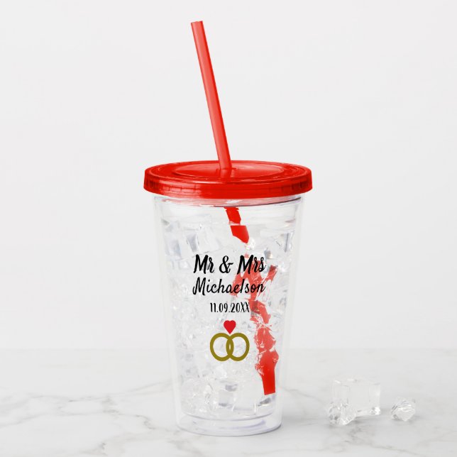 Vaso Acrílico Boda personalizado (Anverso (hielo))