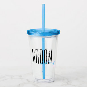 Vaso Acrílico Boda personalizado "Groom" de letras en negrita