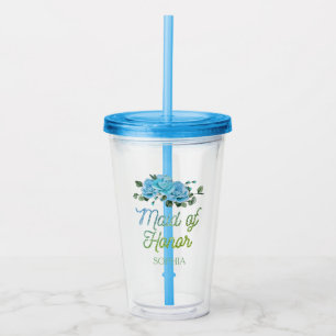 Vaso Acrílico Boda único Rosas Rustic Blue con honores 