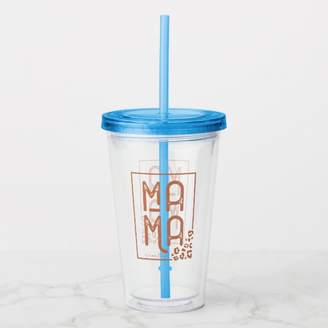 Vaso Acrílico Boho Mama ruso (Anverso)