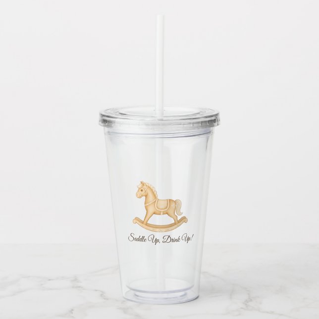 Vaso Acrílico Boho Western Rocking Horse Acrylic Tumbler Favor (Anverso)