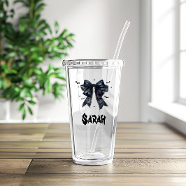 Vaso Acrílico Bolso gótico de lazo negro regalo para despedida d