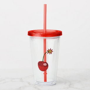 Vaso Acrílico Bomba de cerezo purpurina