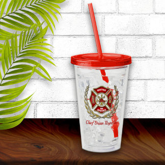 Vaso Acrílico Bombero personalizado cruzado de Malta
