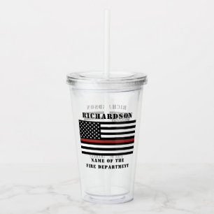 Vaso Acrílico Bombero personalizado Departamento de bomberos del