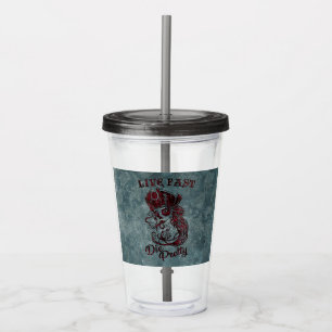 Vaso Acrílico Bonito de muerte rápida de pirata gótica