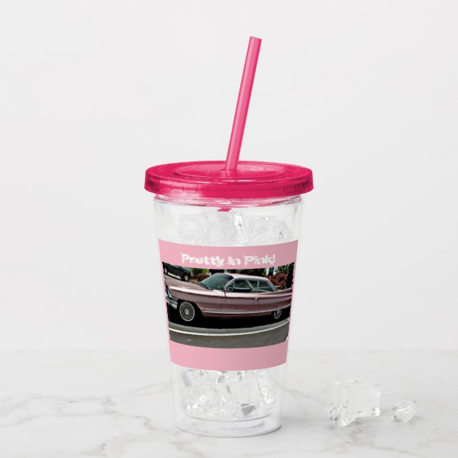 Vaso Acrílico Bonito En La Copa Acrílica De Cadillac Rosa (Reverso (hielo))