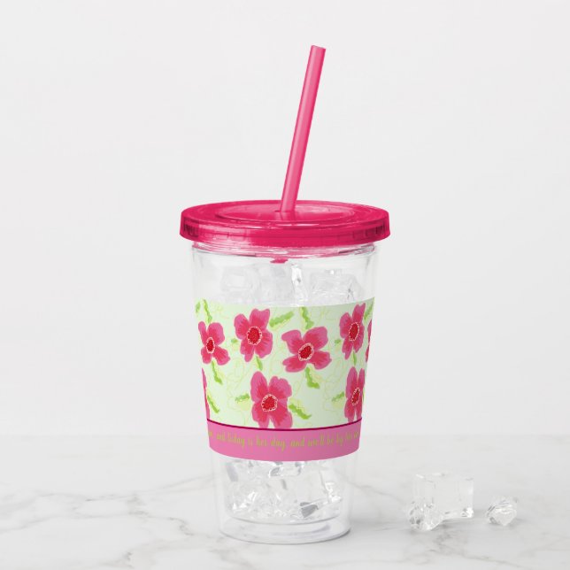 Vaso Acrílico Bonito Fushia boda invitado (Reverso (hielo))
