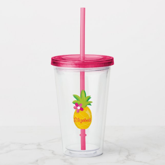 Vaso Acrílico Bonito Piña Tropical (Anverso)