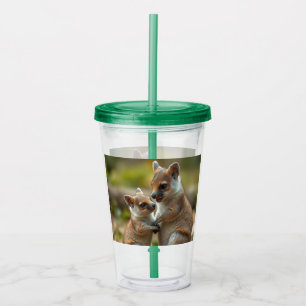 Vaso Acrílico "Bono alegre: Mamá australiana y bebé Quokka"
