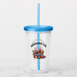 Vaso Acrílico Bookworm Life Acrylic Tumbler