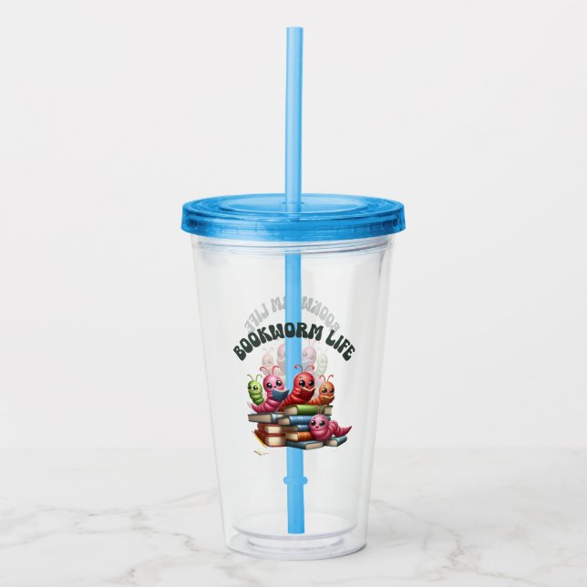 Vaso Acrílico Bookworm Life Acrylic Tumbler (Anverso)