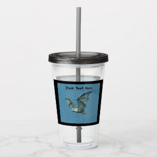Vaso Acrílico Borde negro de la fachada blanca de la bata azul e
