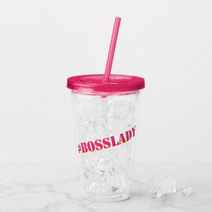 Vaso Acrílico #Bosslady - cita de Girlpower de la diversión