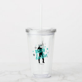 Vaso Acrílico Botas y Brillo Disco Querida Azul Turquesa ID925 