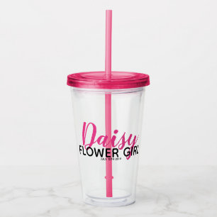 Vaso Acrílico Botella de agua nupcial del florista del rosa del