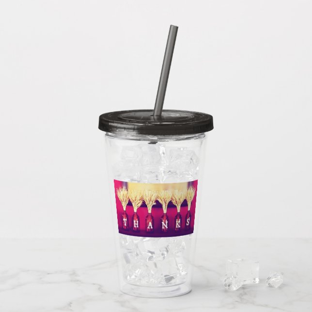 Vaso Acrílico Botellas de Acción de Gracias (Reverso (hielo))