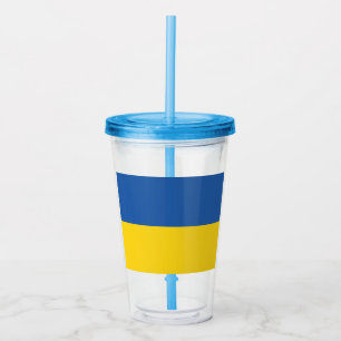 Vaso Acrílico Botón Bandera de Ucrania
