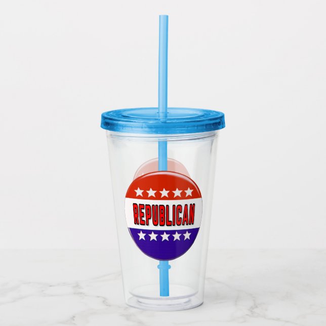 Vaso Acrílico Botón Republicano (Anverso)