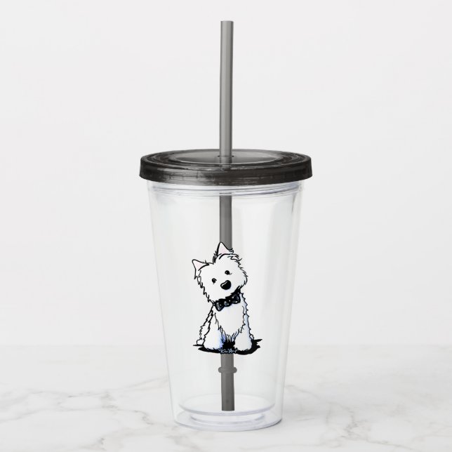 Vaso Acrílico Bow Tie Westie Boy Tumbler Acrílico (Anverso)