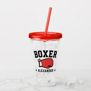 Vaso Acrílico Boxeador Boxeo Personalizado
