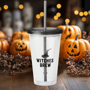 Vaso Acrílico Breve de brujas Feliz Halloween Gorra de bruja