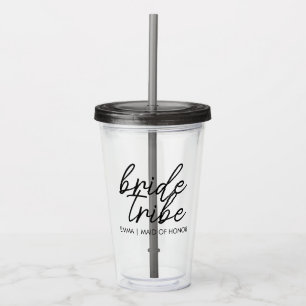 Vaso Acrílico Bride Tribe Compañeras de la Novia Modernas Pers