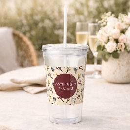 Vaso Acrílico Bridesmaid Botánica de Borgoña