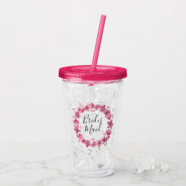 Vaso Acrílico Bridesmaid con flores de cerezo rosa