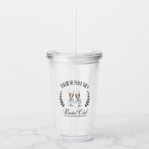 Vaso Acrílico Bridesmaid   Coquette Pink Bow Bachelorette