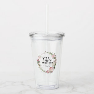 Vaso Acrílico Bridesmaid Rubor Pink Rose Floral