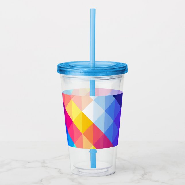 Vaso Acrílico Bright Colorful Abstract Geometric Pattern (Anverso)