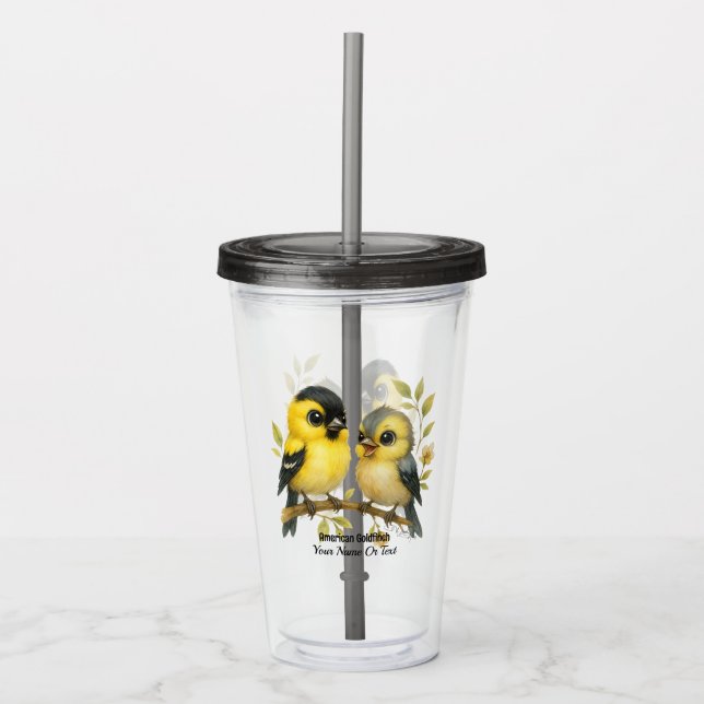 Vaso Acrílico Brillante Goldfinch (Anverso)
