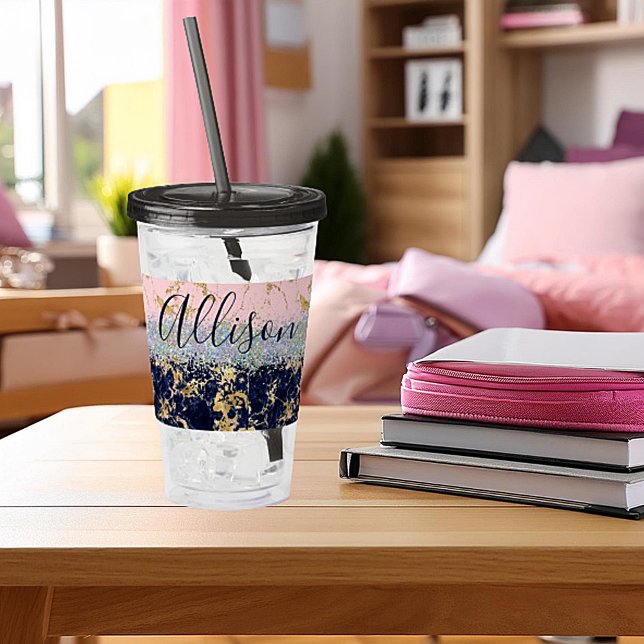 Vaso Acrílico Brillo y mármol personalizados   (Subido por el creador)