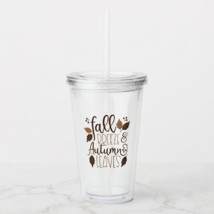 Vaso Acrílico Brisa de otoño hojas de otoño