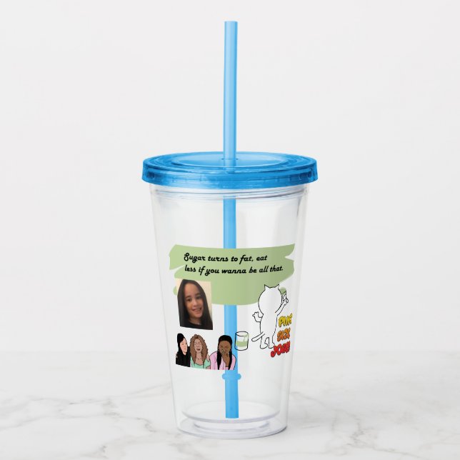 Vaso Acrílico Bromista de tamaño de pinta: El Azúcar Se Vuelve G (Anverso)