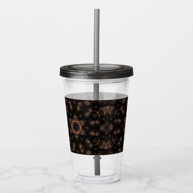 Vaso Acrílico Bronce Age Mandala (Anverso)
