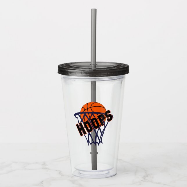 Vaso Acrílico Bucles Baloncesto y Tumbler Acrílico Neto (Anverso)