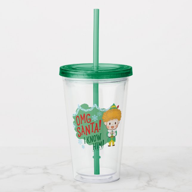 Vaso Acrílico ¡Buddy el Elf Dios mío Santa! ¡Lo Conozco! (Anverso)