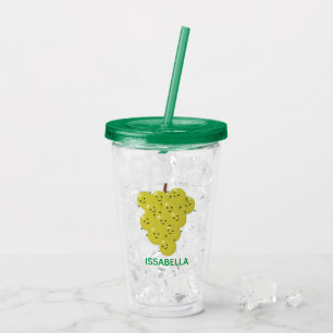 Vaso Acrílico Buen ilustracion de uvas personalizados
