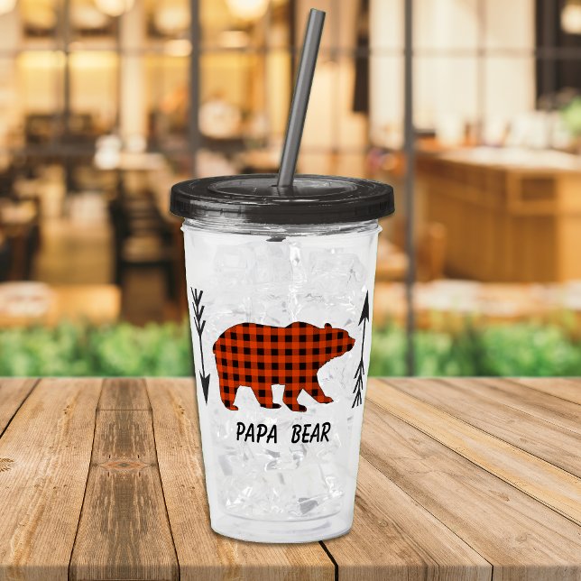 Vaso Acrílico Buffalo Plaid Papa Bear (Subido por el creador)