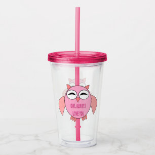 Vaso Acrílico Búho de mensajes de amor