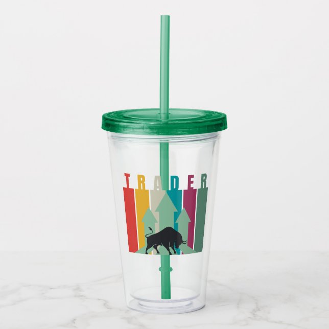 Vaso Acrílico Bull market Trader | Simple design  (Anverso)