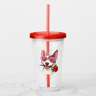 Vaso Acrílico Bull terrier feliz