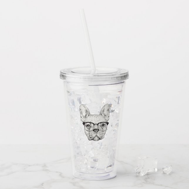 Vaso Acrílico Bulldog del inconformista (Anverso (hielo))