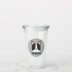 Vaso Acrílico Bulldog francés lindo con nombre personalizado